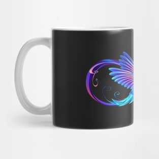 Infinity symbol with glowing hummingbird Mug